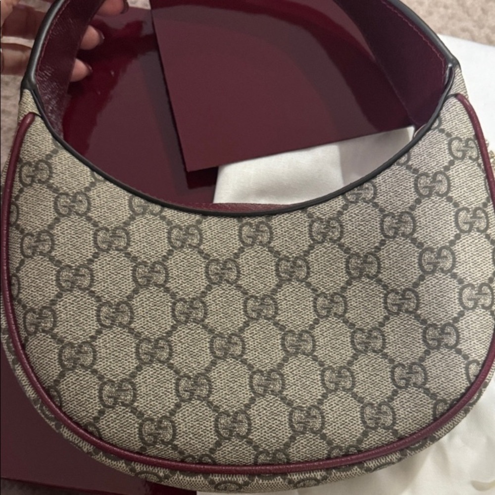 Gucci Canvas Hobo with Red Trim and Green-Red Web Stripe (A Must Have) - Picture 3 of 6